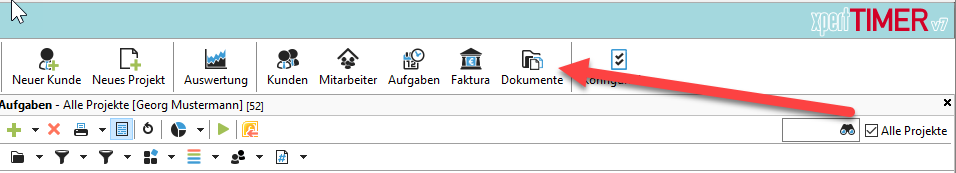 Darstellung des Buttons der Dokumentenverwaltung